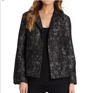 EILEEN FISHER Metallic Black Jacquard Open Blazer - Small